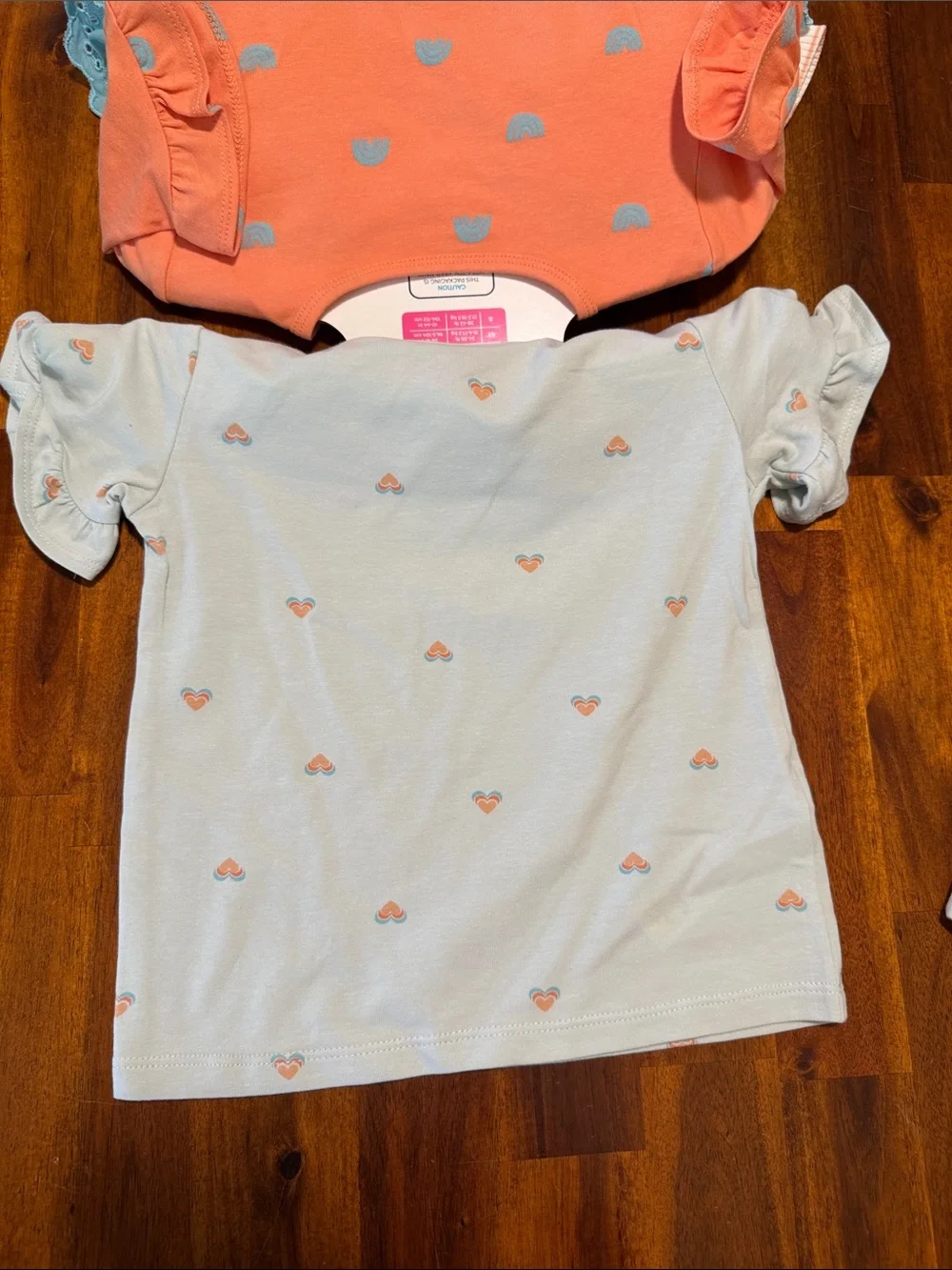 NWT Pekkle Girls 8-Piece Coral & Aqua T-Shirt and Shorts, Mix and Match Set - 3T